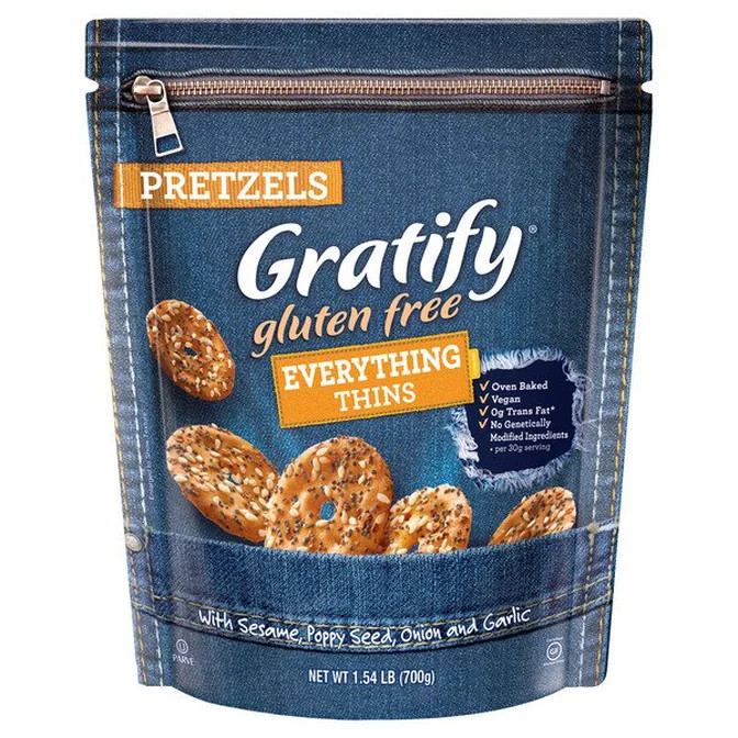 Gratify Gluten Free Everything Thins Pretzels, 1.54 LB Whole And Natural