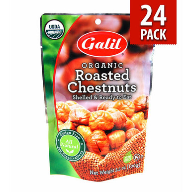 Galil Organic Roasted Chestnuts, 3.5 oz. (Case of 24)