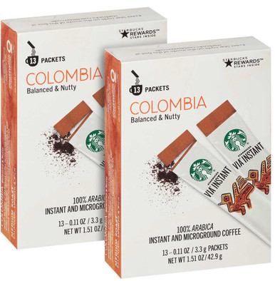 Starbucks VIA Instant Coffee Colombia, 26 Packets 