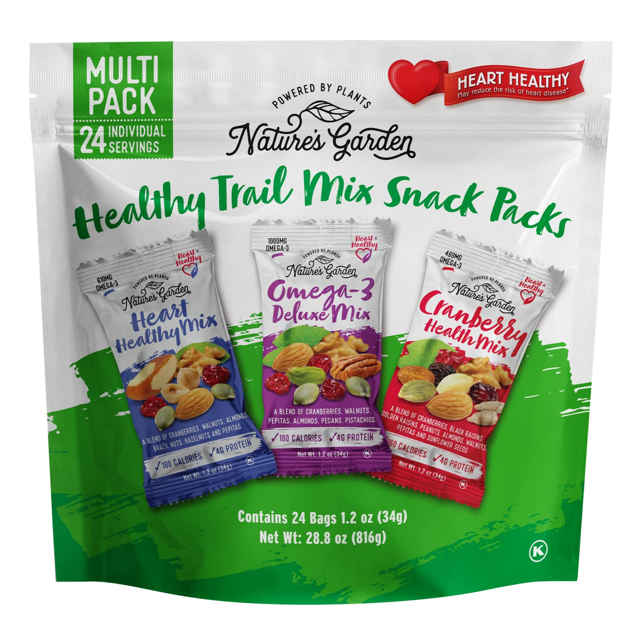 Nature's Garden Healthy Trail Mix Snack Packs, Heart Healthy