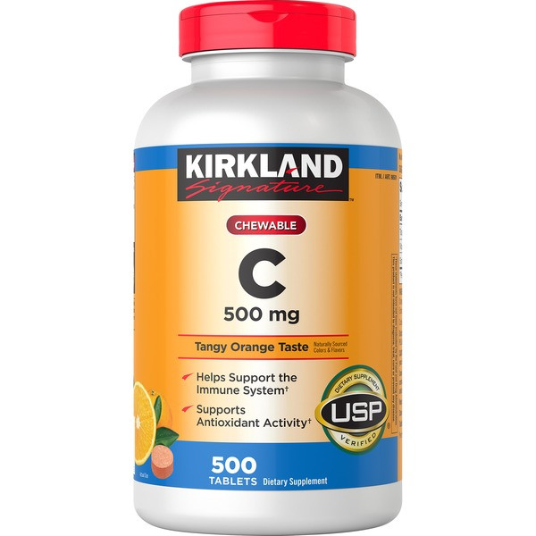 Kirkland Chewable Vitamin C 500mg, 500 Tablets - Whole And Natural
