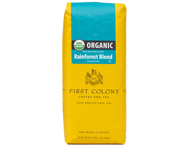 First Colony Organic Whole Coffee Bean Rainforest Blend, 40 oz