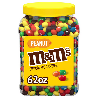  M&M's Peanut Chocolate M&M Candy, 62 oz. 