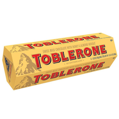 Toblerone Swiss Milk with Honey and Almond Nougat, 21.12 oz.