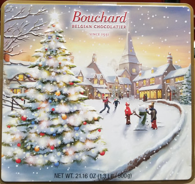 Bouchard Belgian Chocolatier Napolitains Gift Tin Box Ice Skating