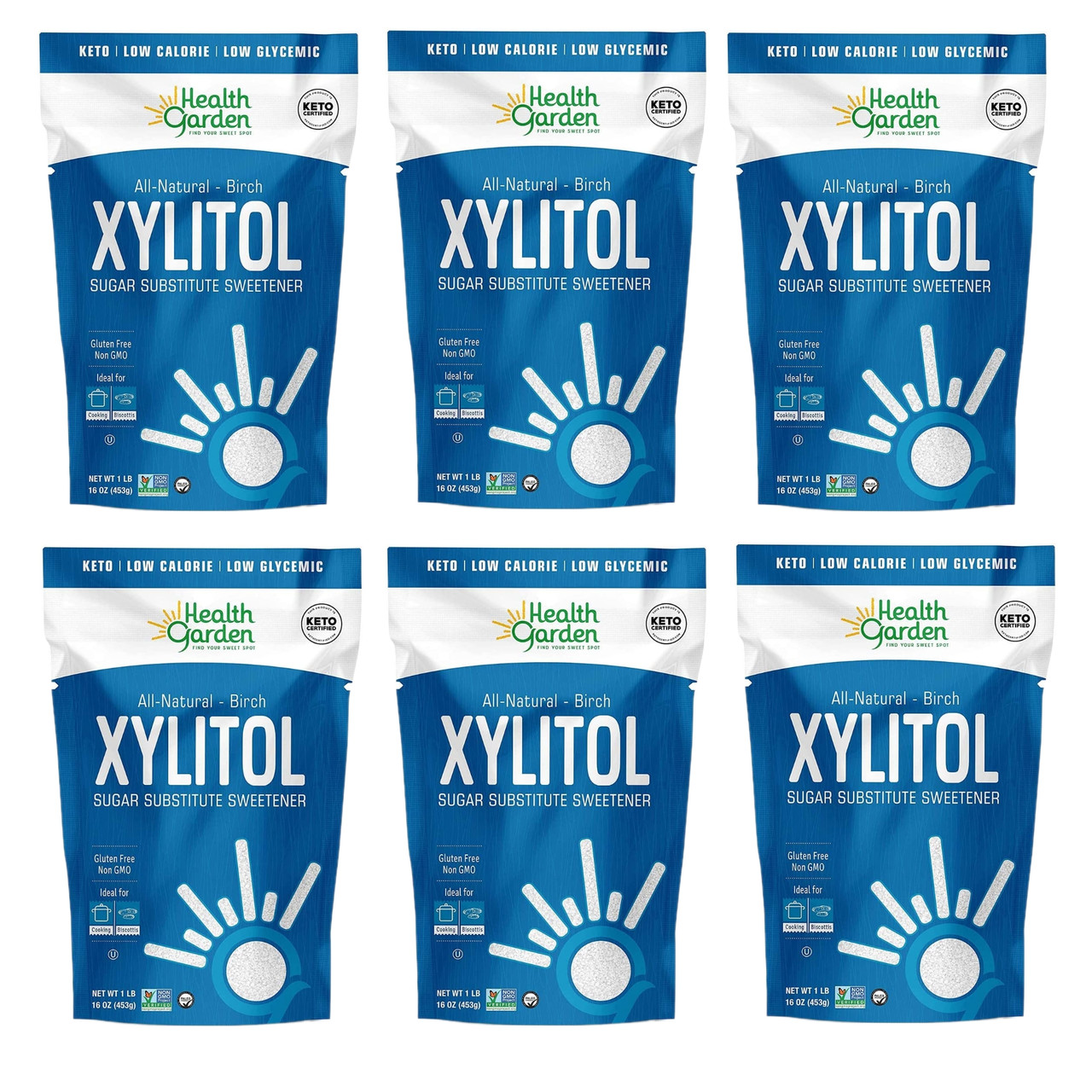 Health Garden Real Birch Xylitol, 1 lb. (Pack of 6) FREE Shipping