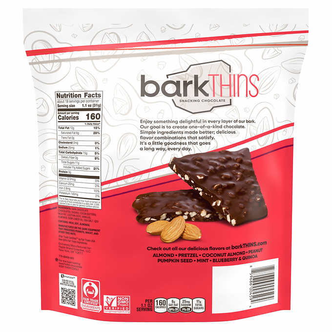 Bark Thins Dark Chocolate Mint, Fair Trade And Non Gmo Snacking Chocolate  Bag, 4.7 Oz, Shop