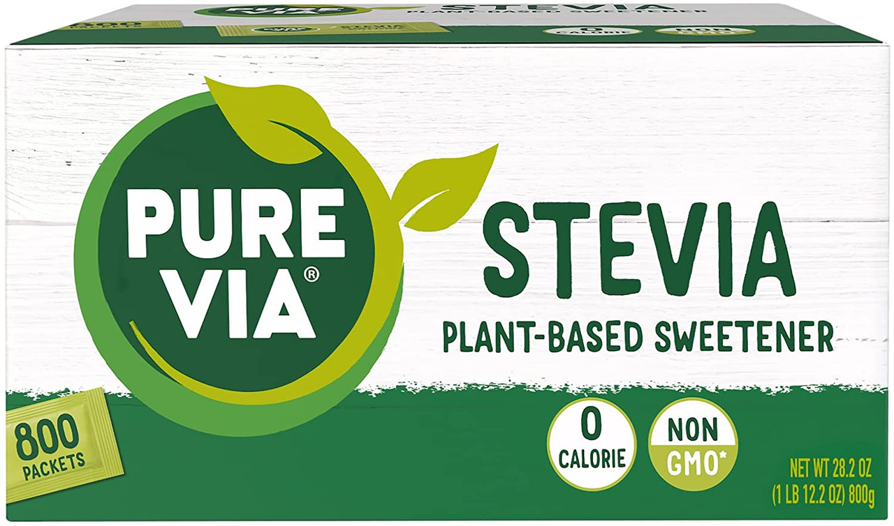 Pure Via Stevia Zero Calorie Sweetener, 800 Packets - Whole And Natural