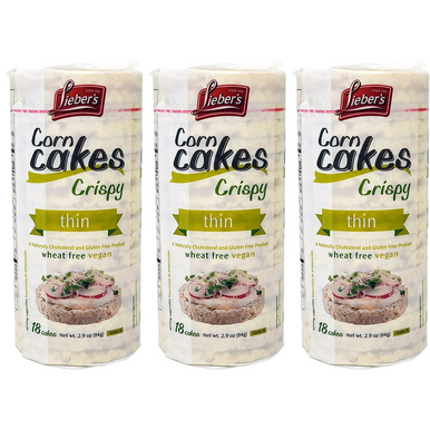  Lieber's Crispy Thin Corn Cakes, 3.1 oz. (3-Pack) 