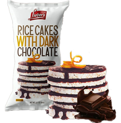 Lieber's Rice Cakes Dark Chocolate Coated, 3.1 oz.