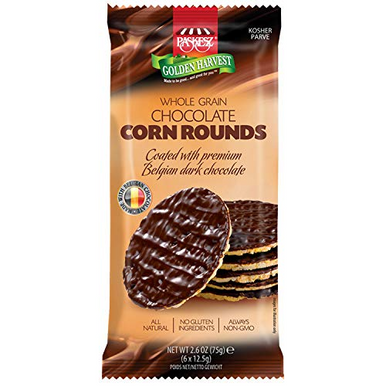 Paskesz Whole Grain Chocolate Corn Rounds, 2.6 oz. 