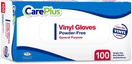 Care Plus Disposable Vinyl Gloves Non Latex Powder Free 100 Count 