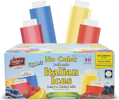 Wyler's No Coloring Berry And Cherry Mix Italian Ices, 40 Count