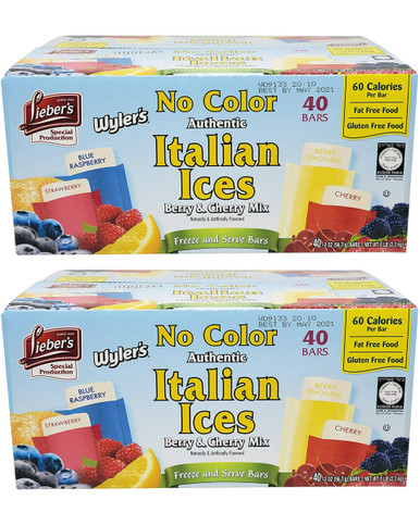 Wyler's No Coloring Berry And Cherry Mix Italian Ices, 80 Count 