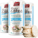Lieber's Thin Rice Cakes with Sea Salt, Gluten Free, Vegan, 18 Cakes, (Pack of 3)