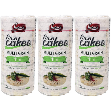 Lieber's Rice Cakes Multigrain Thin Rice Cakes, 3.1 oz. (3-Pack) 