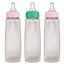 First Essentials by NUK 9 oz. Medium Flow Bottles in Pink/White, 3 Pack
