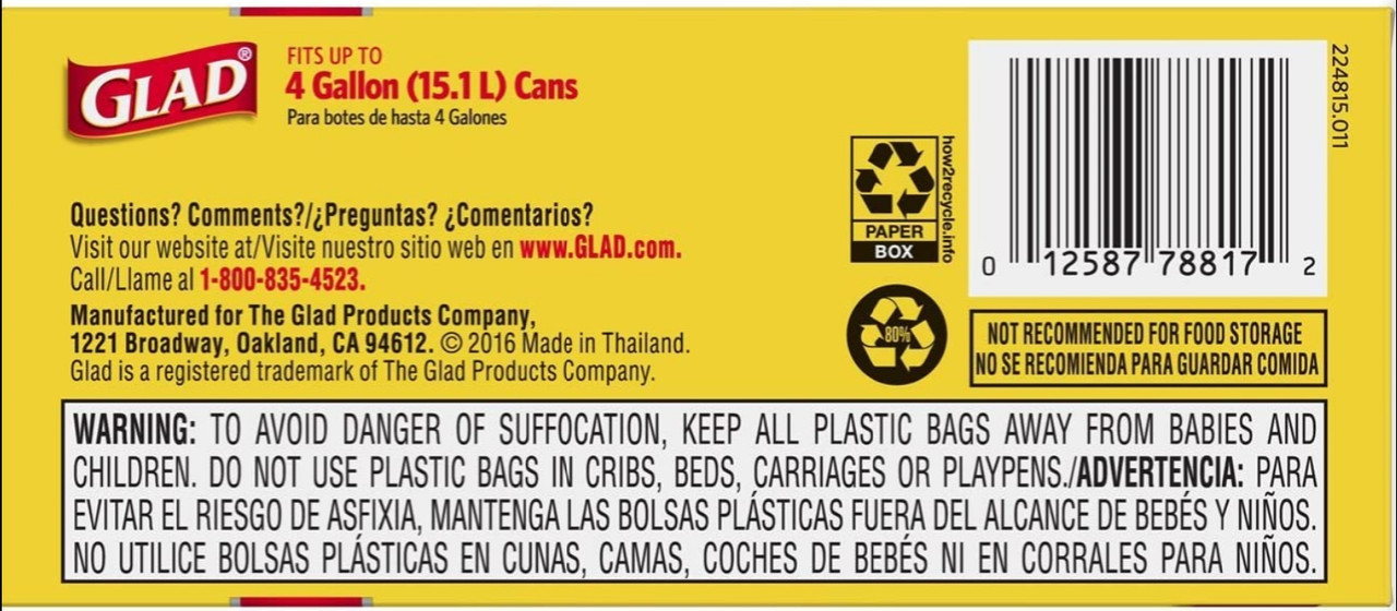 Glad Small Trash Bags, 4 Gallons, 30 ct – Vitabox