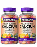 Kirkland Signature Calcium 500 mg with D3, 240 Adult Gummies 