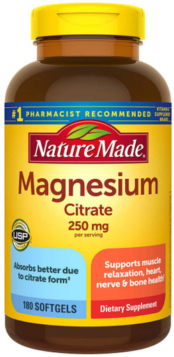 Nature Made Magnesium Citrate 250 mg., 180 Softgels