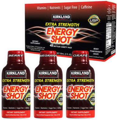 Kirkland Signature Extra Strength Energy Shot, 48 Bottles, 2 Ounces Each