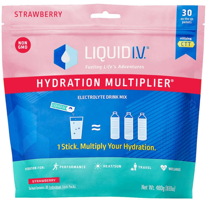 Liquid IV Hydration Multiplier Strawberry, 30 Count - Whole And Natural