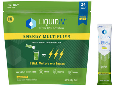 Liquid I.V. Energy Multiplier, 24 Individual Serving Stick Packs in Resealable Pouch