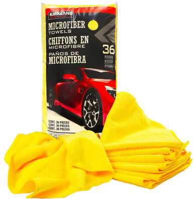 Kirkland Signature Ultra Plush Microfiber Towel, Yellow, 16 in x 16 in, 36-count