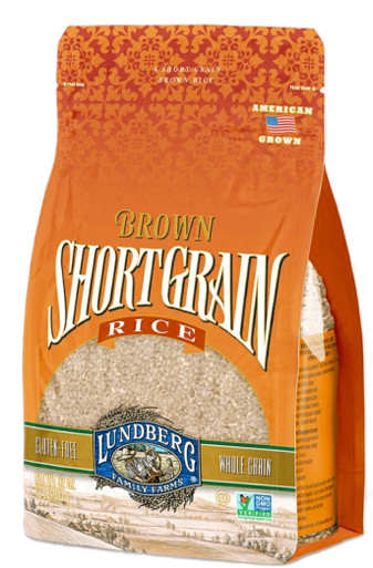 Lundberg Family Farms - Brown Short Grain Rice, Subtle Nutty Aroma, Clings When Cooked, 100% Whole Grain, High in Fiber, Vitamins & Minerals, Pantry Staple, Gluten-Free, Non-GMO, Vegan (32oz)
