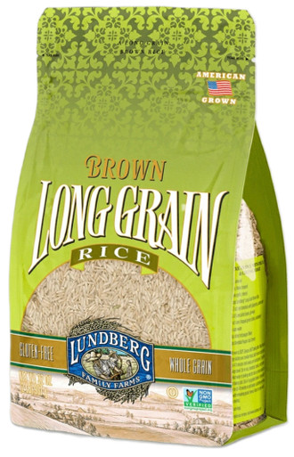 Lundberg Family Farms - Brown Long Grain Rice, Rich & Nutty, Firm Texture When Cooked, 100% Whole Grain, High in Fiber, Vitamins & Minerals, Pantry Staple, Gluten-Free, Non-GMO, Vegan (32 oz)