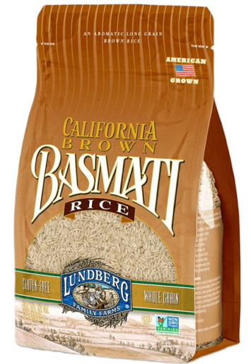 Lundberg Family Farms - California Brown Basmati Rice, Bulk Rice, 100% Whole Grain, High Fiber, Pantry Staple, Great for Cooking, Non-Sticky, Gluten-Free, Non-GMO, Vegan, Kosher (32 oz)