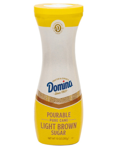 Domino Pourable Light Brown Sugar Flip Top Canister, 10 oz.