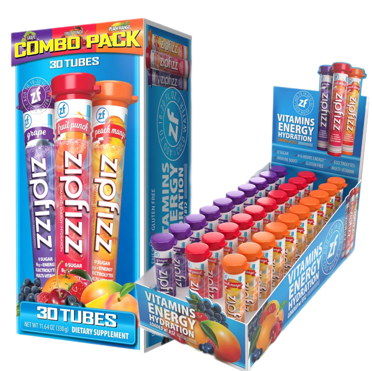 Zipfizz Healthy Energy Drink Mix, Sugar-Free Variety Pack with B12