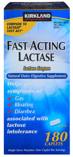 Kirkland Signature Fast Acting Lactase, 180 Caplets