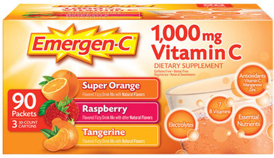 Emergen-C Vitamin C 1,000 mg. Variety Pack Drink Mix, 90 Packets