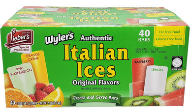 Lieber's Wyler's Italian Ices Original Flavors, Kosher, Gluten-Free, Fat-Free Italian Ices, 80 Ounce Box