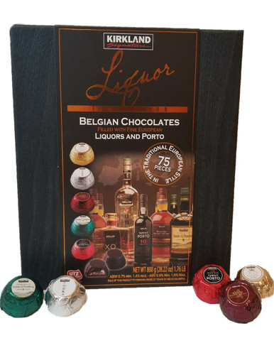 Kirkland Signature Belgian Chocolates Filled With Fine European Liquor And Porto 75 Count