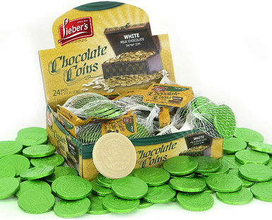 Lieber's White Milk Chocolate Gelt Coins, 24 Bags