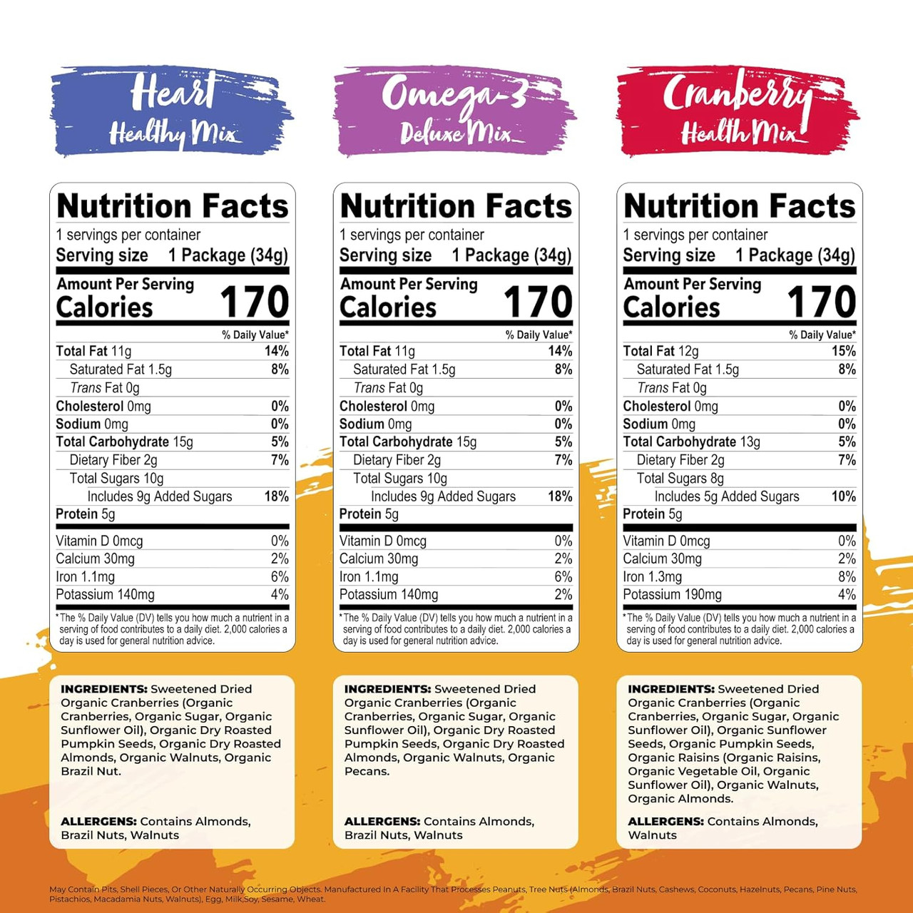 Nature's Garden Organic Trail Mix Snack Packs, Heart Healthy
