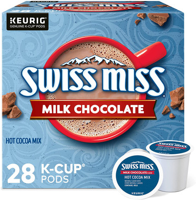 Swiss Miss Milk Chocolate Hot Cocoa Keurig Single Serve K Cup Pods, 28 Count