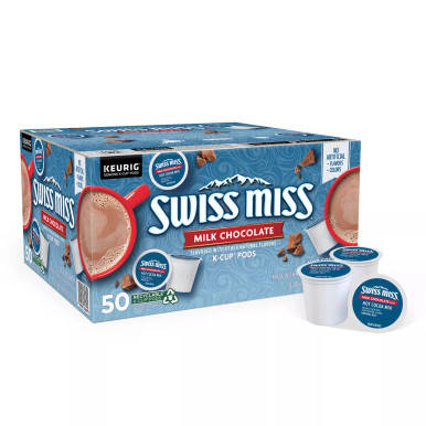 Swiss Miss Cocoa K-Cup Pods, Milk Chocolate, 50 Count