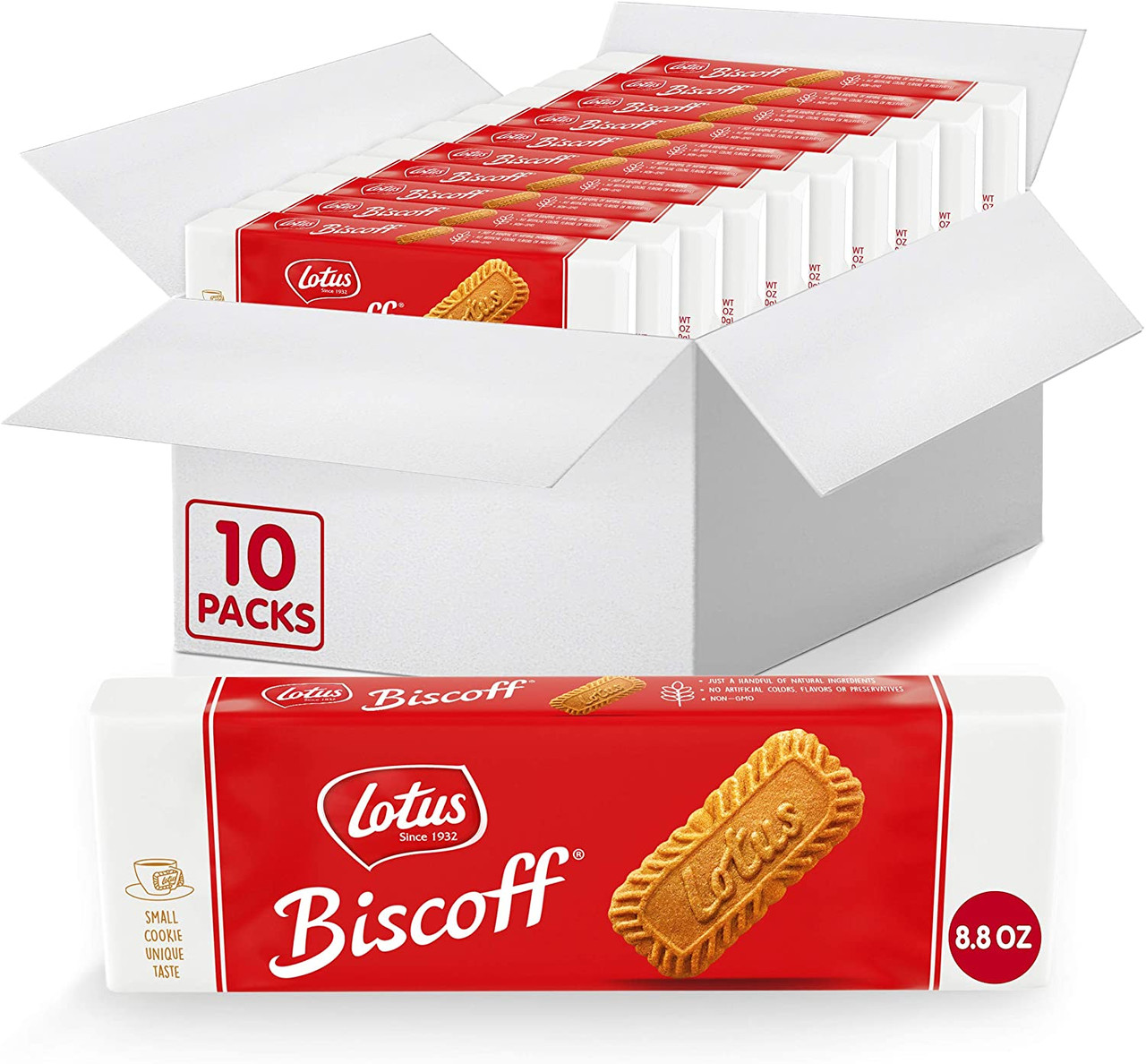 Lotus Biscoff Biscuit Caramelized Cookies Original, 8.8 oz (Pack