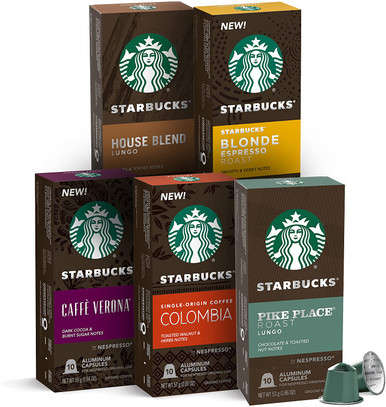 Starbucks by Nespresso Best Seller Variety Pack packaging may vary, Original, 50 Count