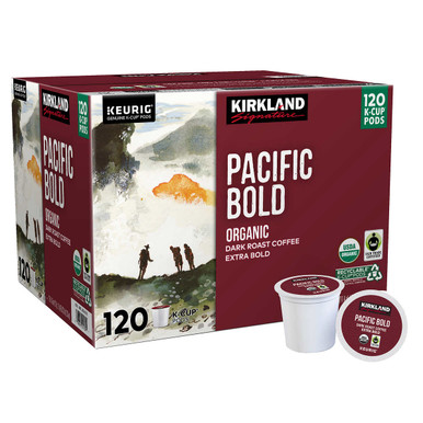 Kirkland Signature Coffee Organic Pacific Bold K Cup Pod, 120 count
