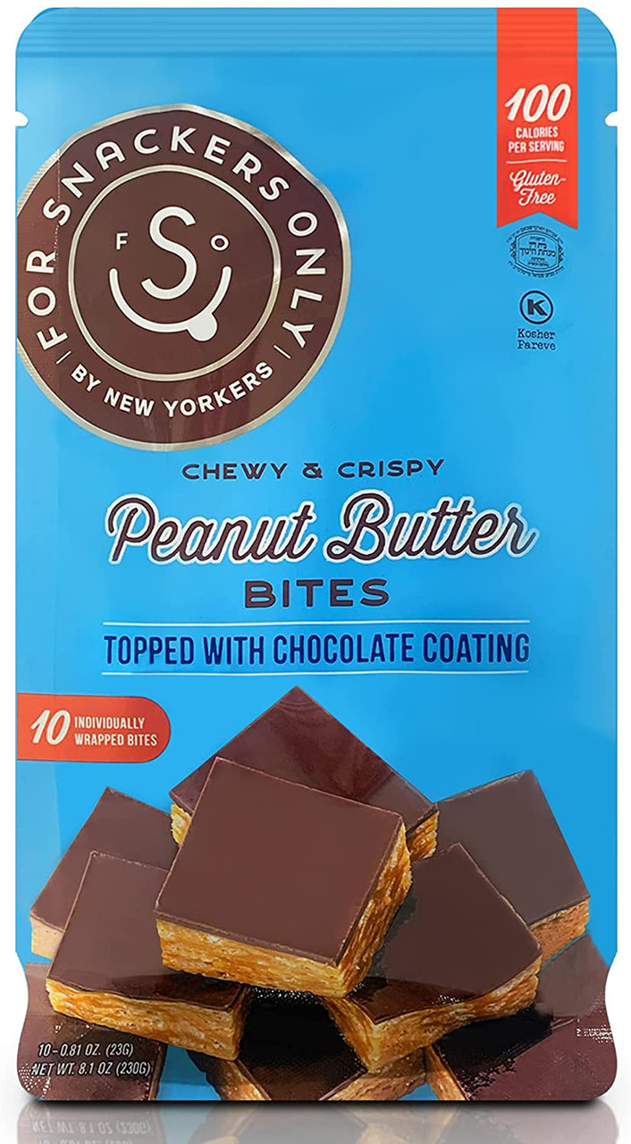 For Snackers Only Peanut Butter Snack Bites Topped with Chocolate Coating,  10 Count - Whole And Natural