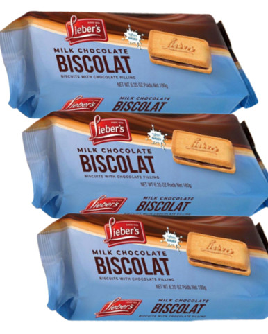 Lieber's Milk Chocolate Biscolat, 6.35 oz (Pack of 3) 