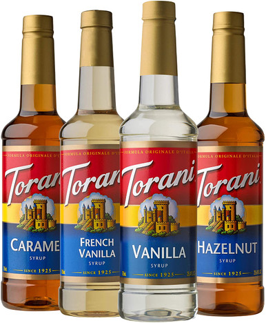 Torani Variety Pack Caramel, French Vanilla, Vanilla & Hazelnut, 25.4 Ounces