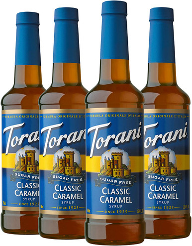 Torani Sugar Free Syrup, Classic Caramel, 25.4 Oz, (Pack of 4)