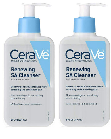 CeraVe Renewing SA Cleanser, 8 oz (Pack of 2)
