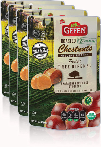 Gefen Organic Roasted Chestnuts, 5.2 oz (Pack of 4)